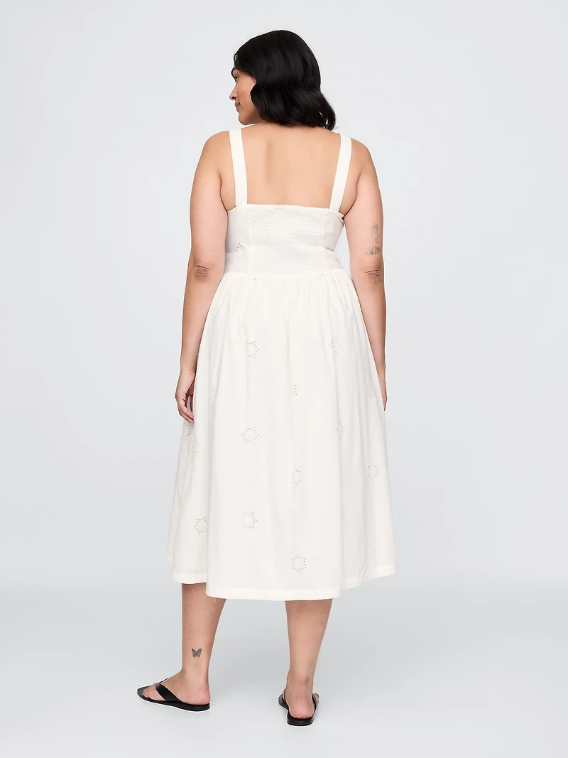 Eyelet Scoop Neck Dress