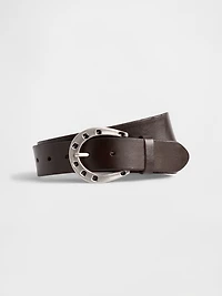 Leather Horseshoe Buckle Belt