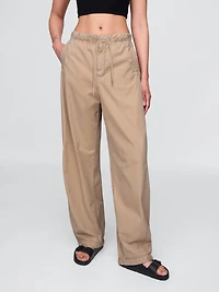 Mid Rise Barrel Parachute Pants
