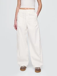 Mid Rise Barrel Parachute Pants