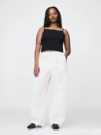 Mid Rise Barrel Parachute Pants
