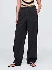Mid Rise Barrel Parachute Pants