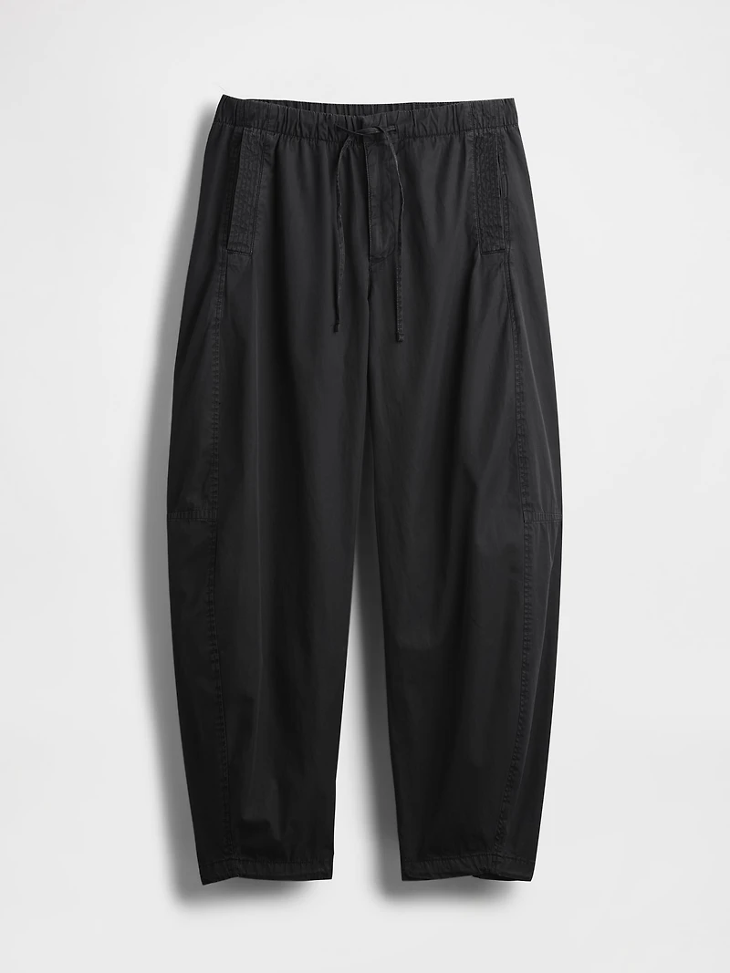 Mid Rise Barrel Parachute Pants