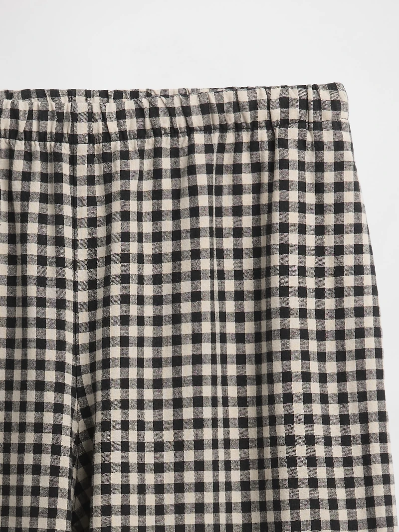 Linen-Blend Easy Wide-Hem Pants