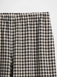 Linen-Blend Easy Wide-Hem Pants