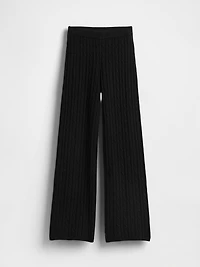 CashSoft Cable-Knit Sweater Pants