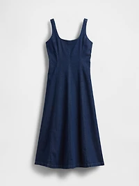 Denim Square-Neck Maxi Dress