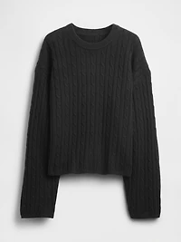 CashSoft Oversized Cable-Knit Sweater