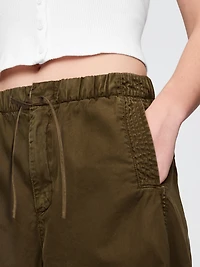 Mid Rise Barrel Parachute Pants