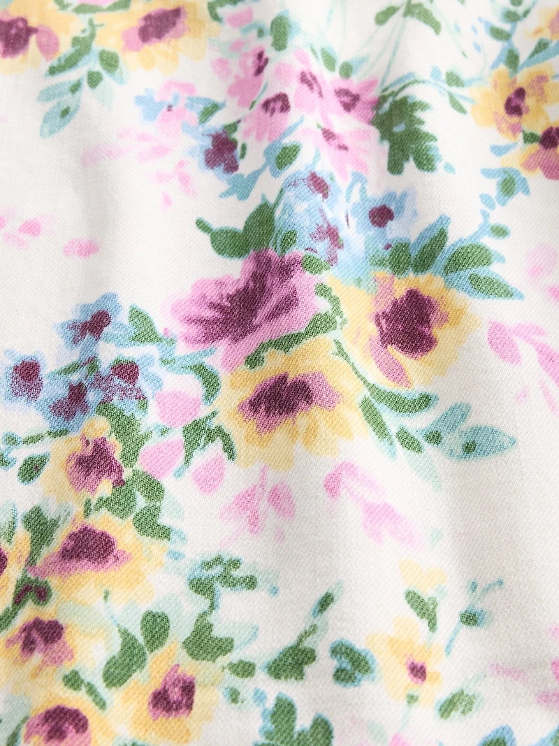 High Rise Floral Barrel Jeans