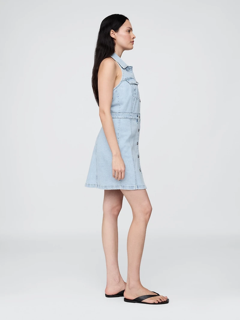 Icon Denim Halter Mini Dress