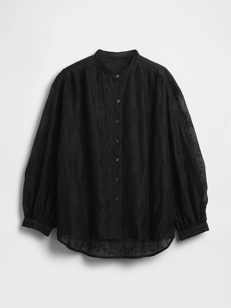 Sheer Voile Floral Shirt