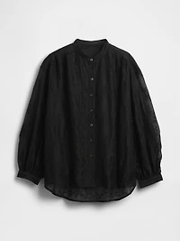 Sheer Voile Floral Shirt