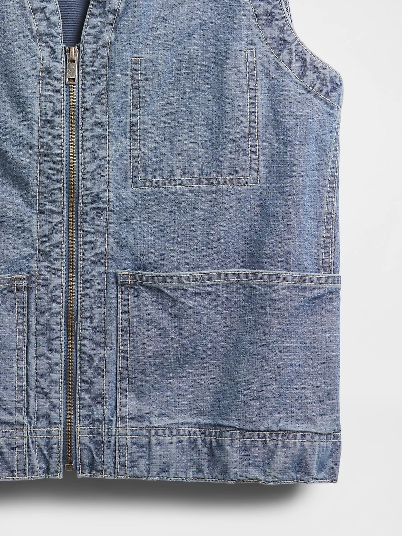 Heavyweight Denim Utility Vest