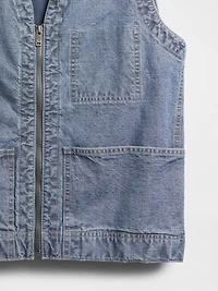 Heavyweight Denim Utility Vest