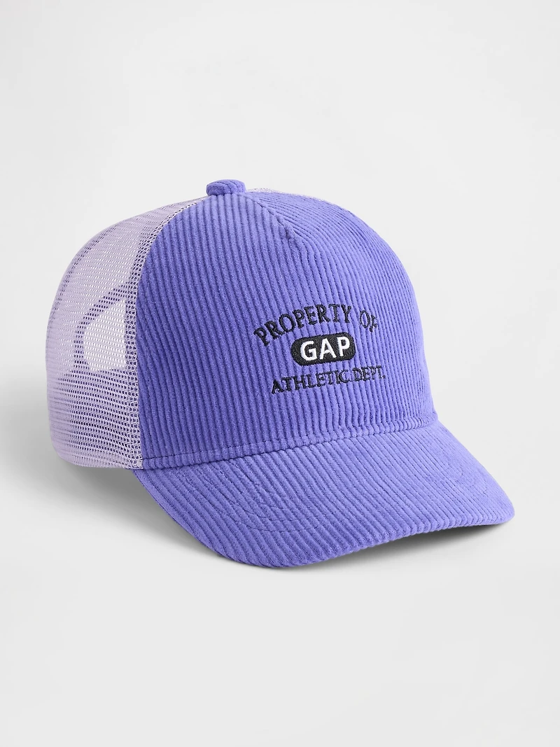 Kids Corduroy Logo Trucker Hat