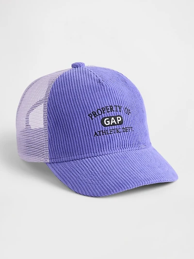 Kids Corduroy Logo Trucker Hat