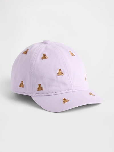 Toddler Organic Cotton Bear Baseball Hat