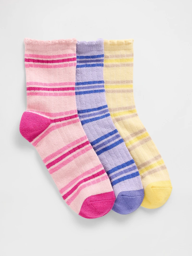 Kids Stripe Crew Socks (3-Pack)