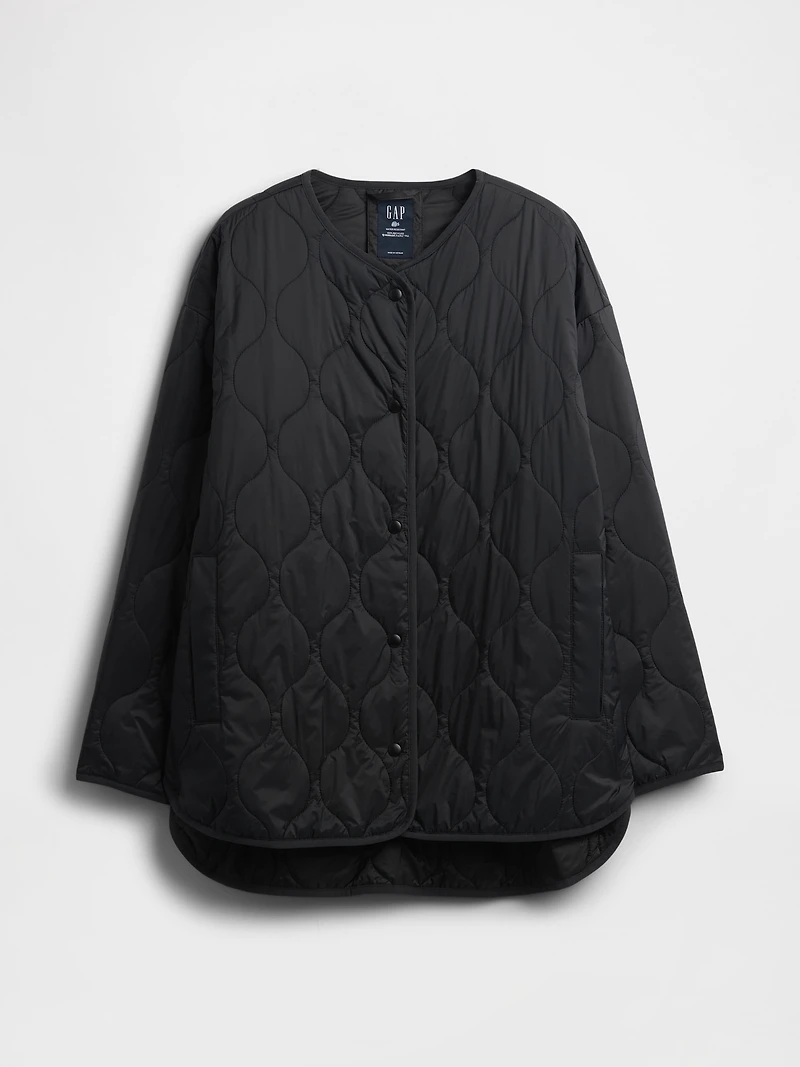 Recycled Lightweight Oversized Quilted Liner Jacket