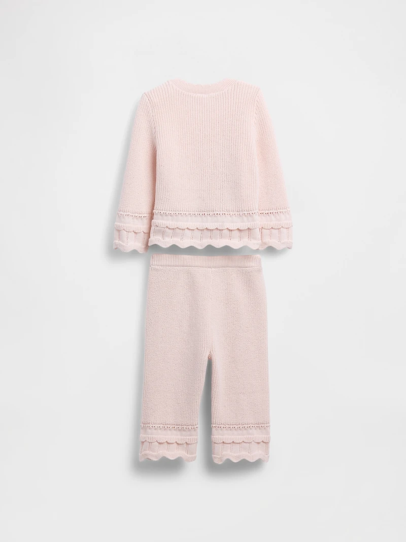 Baby Scalloped Sweater Outfit Set