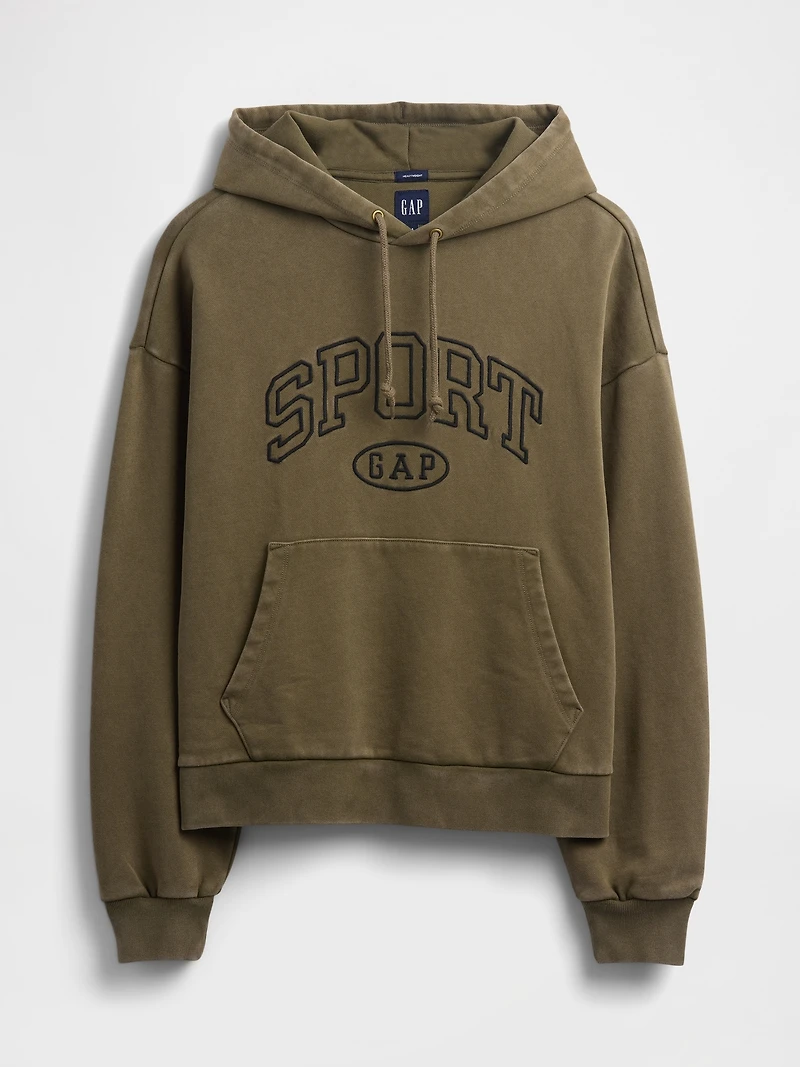 Heavyweight Oversized Crop Logo Hoodie