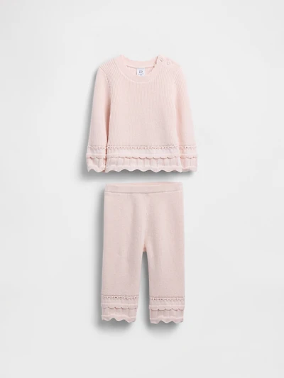 Baby Scalloped Sweater Outfit Set