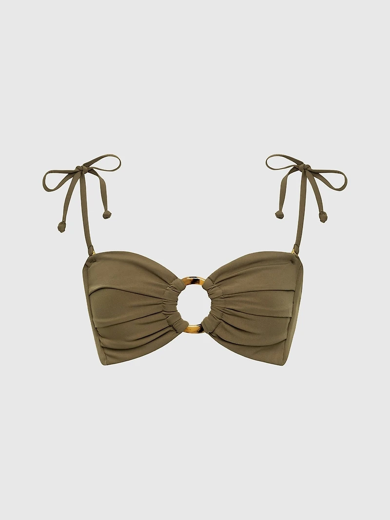 Montce Tori Ties Bandeau Bikini Top