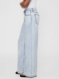 GapStudio Mid Rise Draped Denim Baggy Jeans