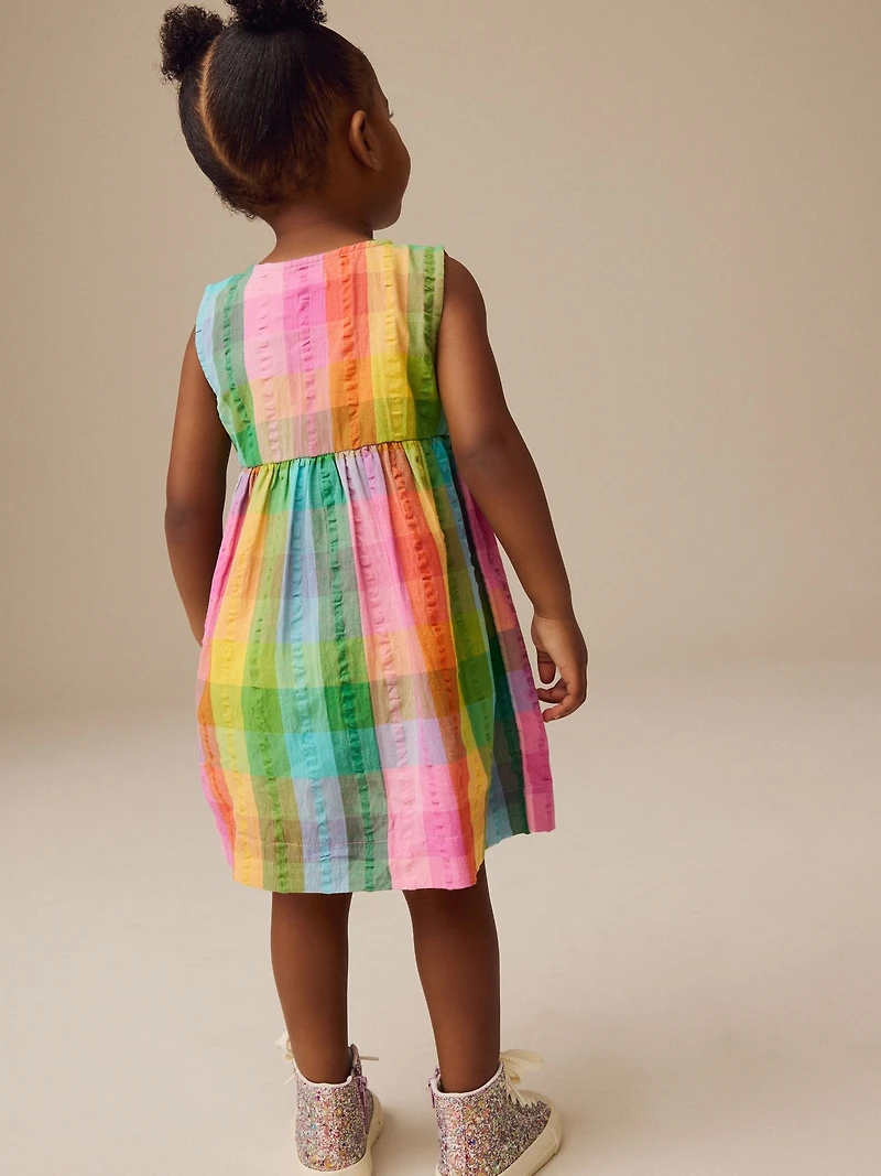 NEXT Toddler Rainbow Check Dress