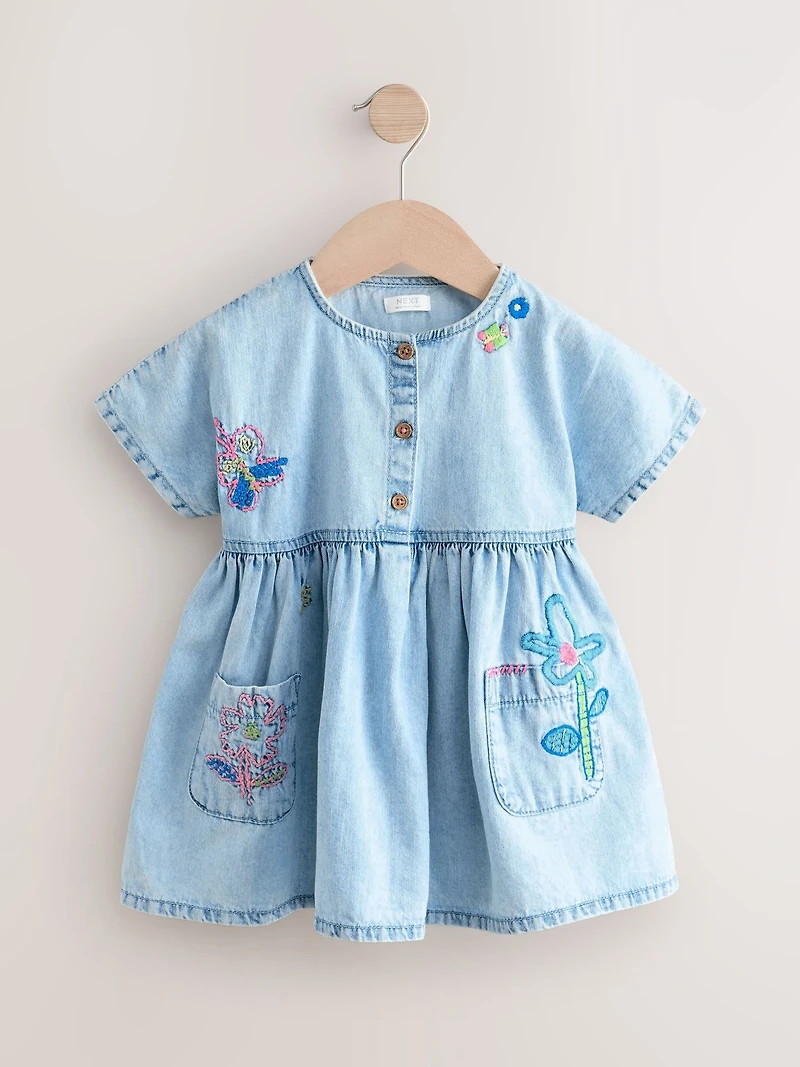 NEXT Toddler Flower Denim Dress