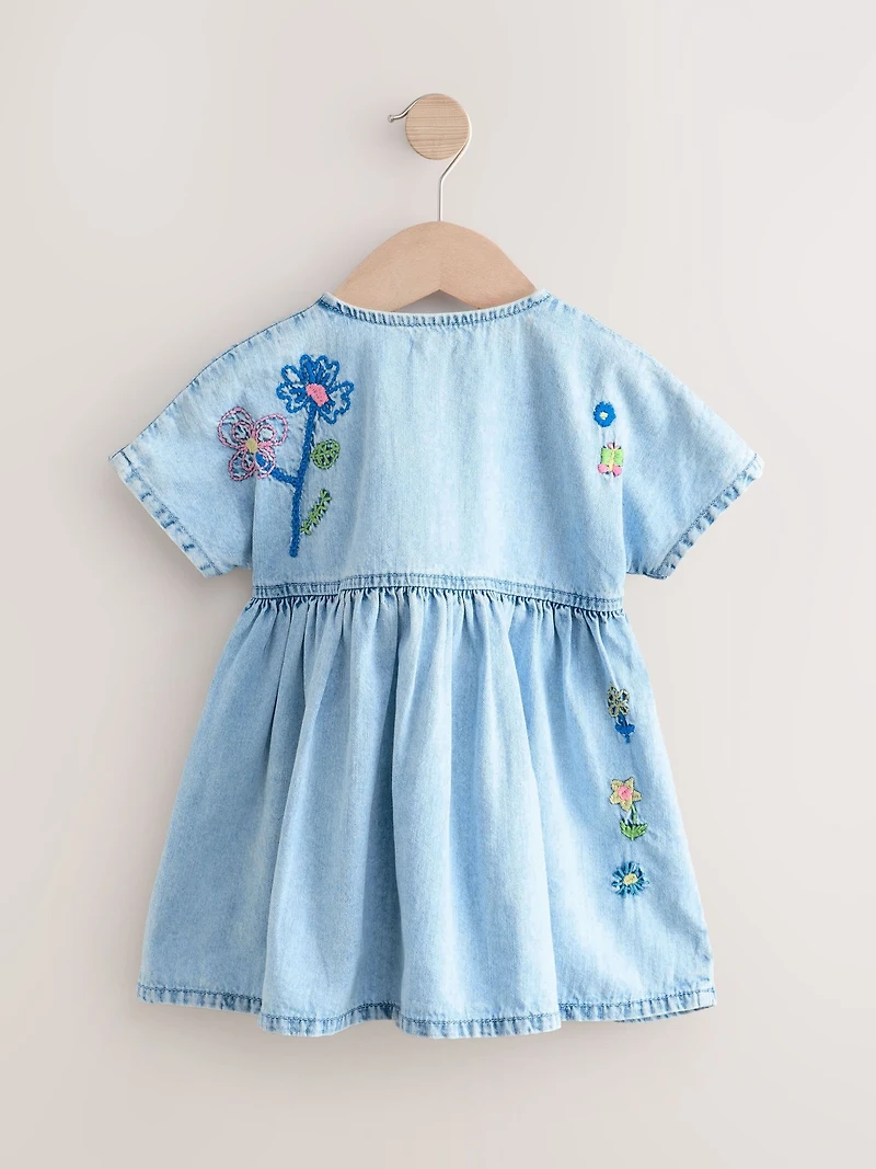 NEXT Toddler Flower Denim Dress