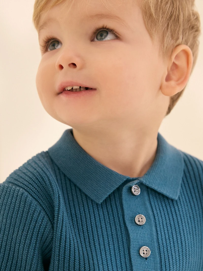 NEXT Toddler Textured Polo Sweater