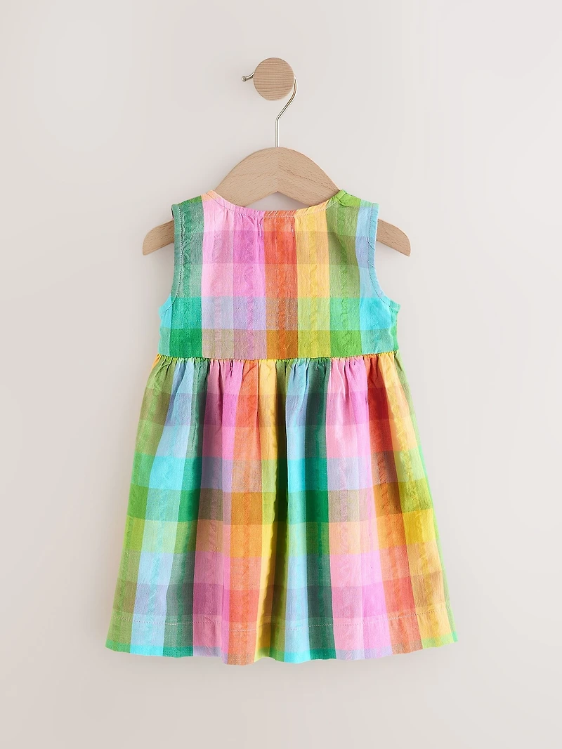 NEXT Toddler Rainbow Check Dress
