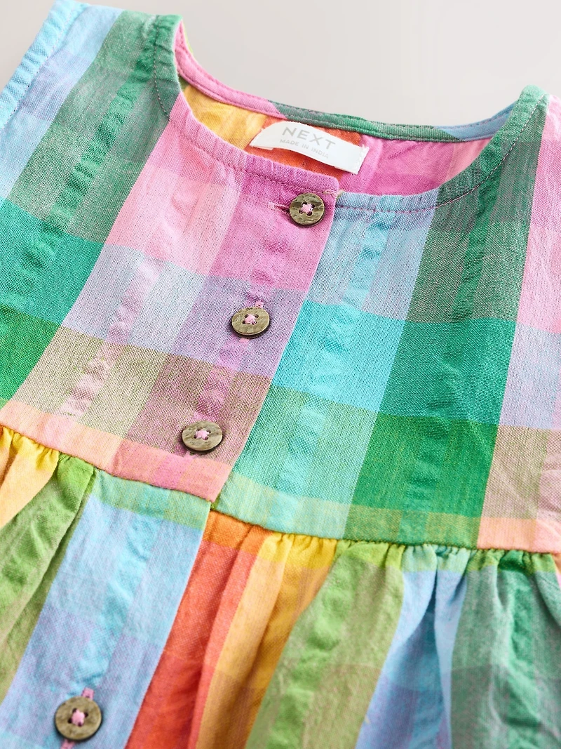 NEXT Toddler Rainbow Check Dress