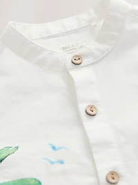 NEXT Toddler Linen-Cotton Racetrack Shirt