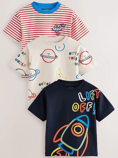 NEXT Toddler  Space Graphic T-Shirt (3-Pack)