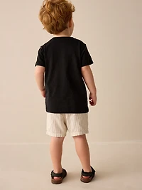 NEXT Toddler Linen-Cotton Striped Shorts