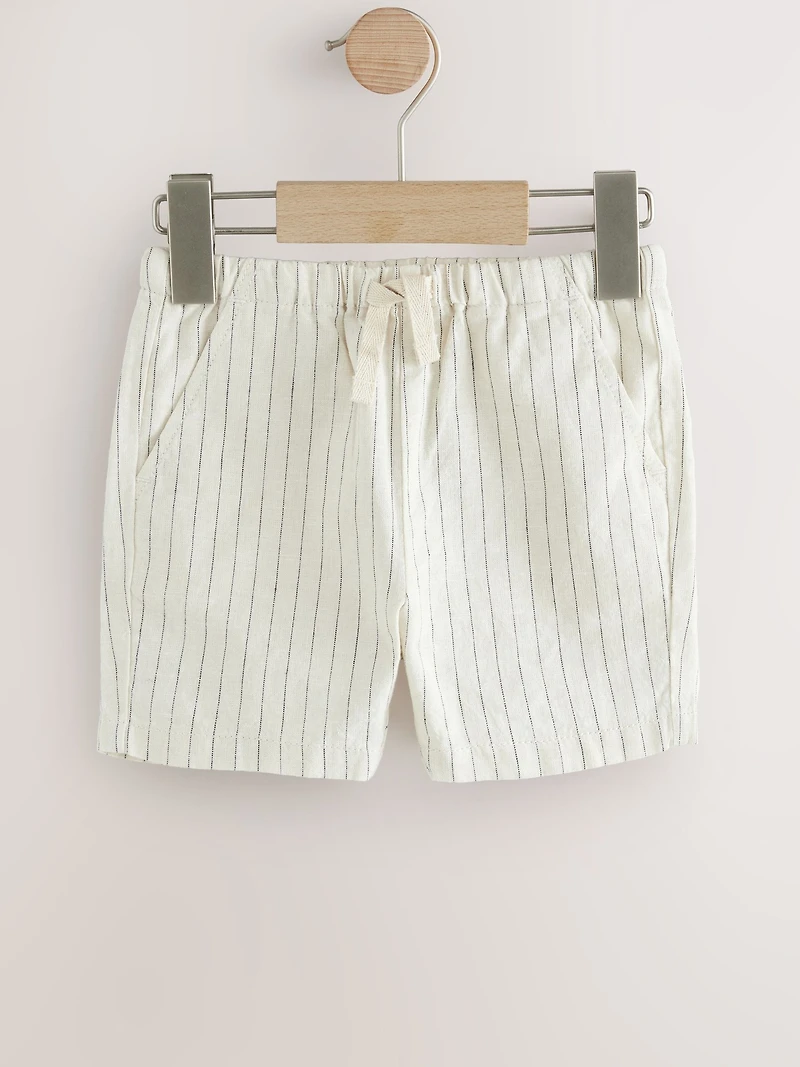 NEXT Toddler Linen-Cotton Striped Shorts