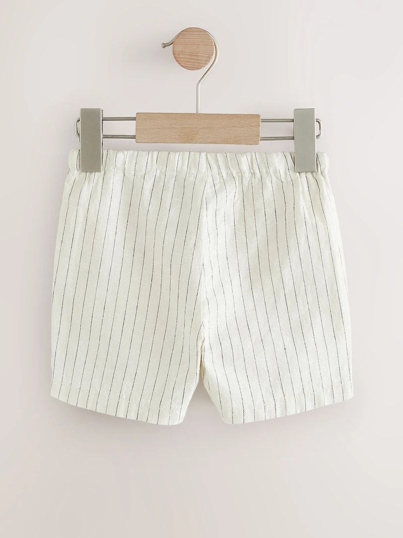NEXT Toddler Linen-Cotton Striped Shorts