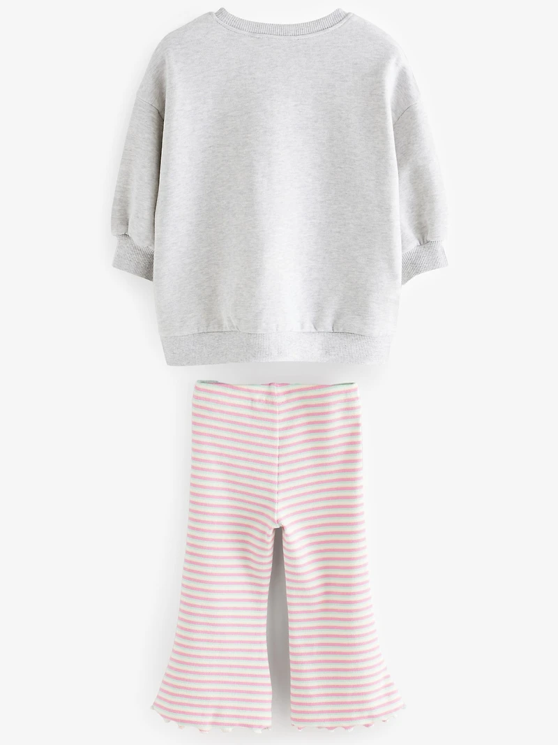 NEXT Toddler Rainbow Sweatshirt & Flare Leggings Set