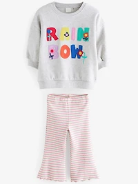 NEXT Toddler Rainbow Sweatshirt & Flare Leggings Set