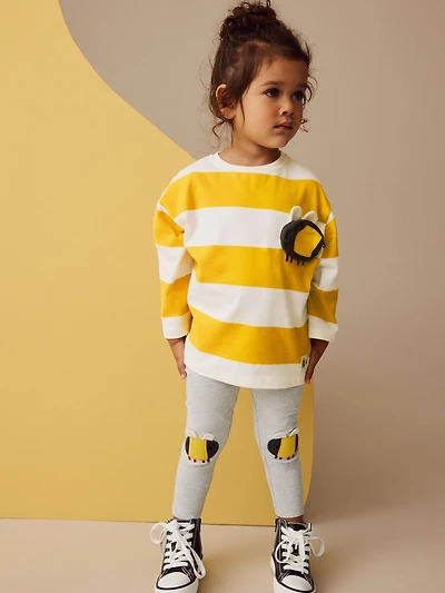 NEXT Toddler Bee Happy Striped T-Shirt