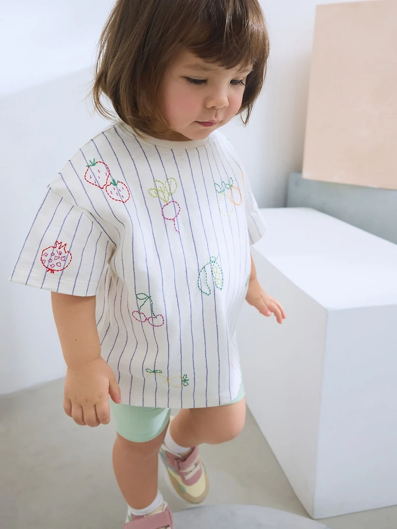 NEXT Toddler Embroidered Fruits T-Shirt