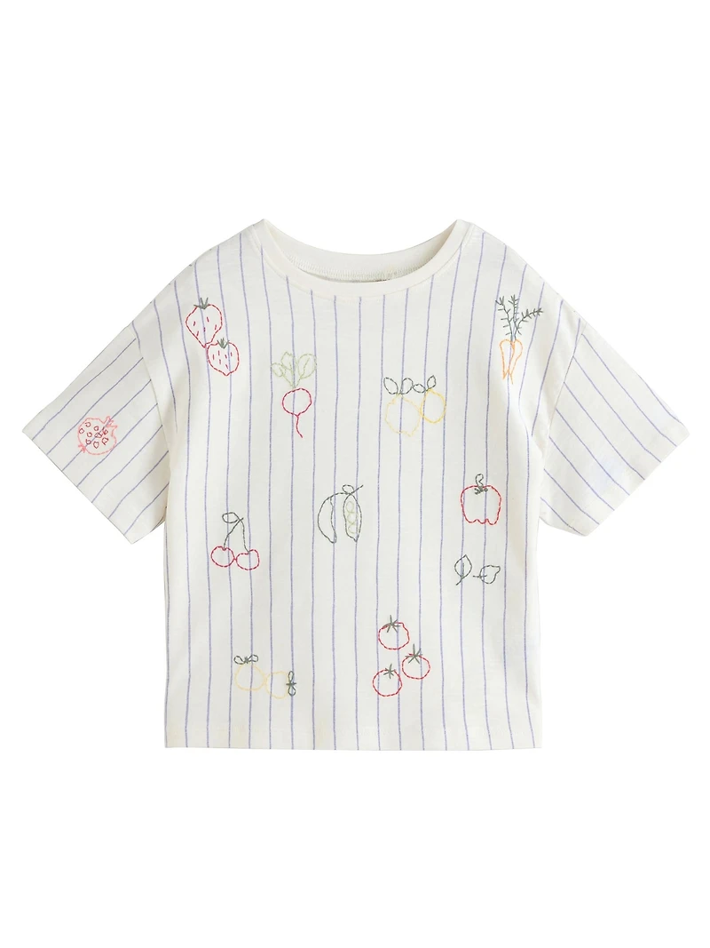 NEXT Toddler Embroidered Fruits T-Shirt