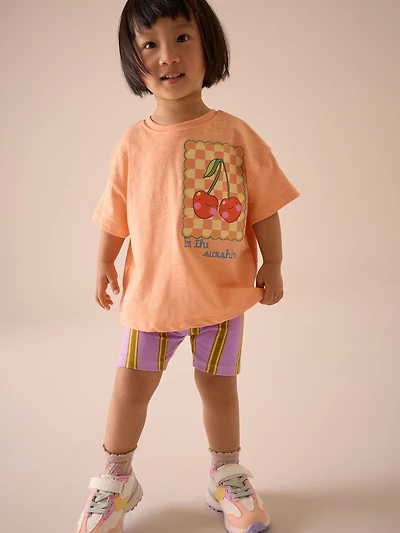 NEXT Toddler Fruit Stripe Shorts Set