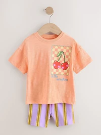 NEXT Toddler Fruit Stripe Shorts Set
