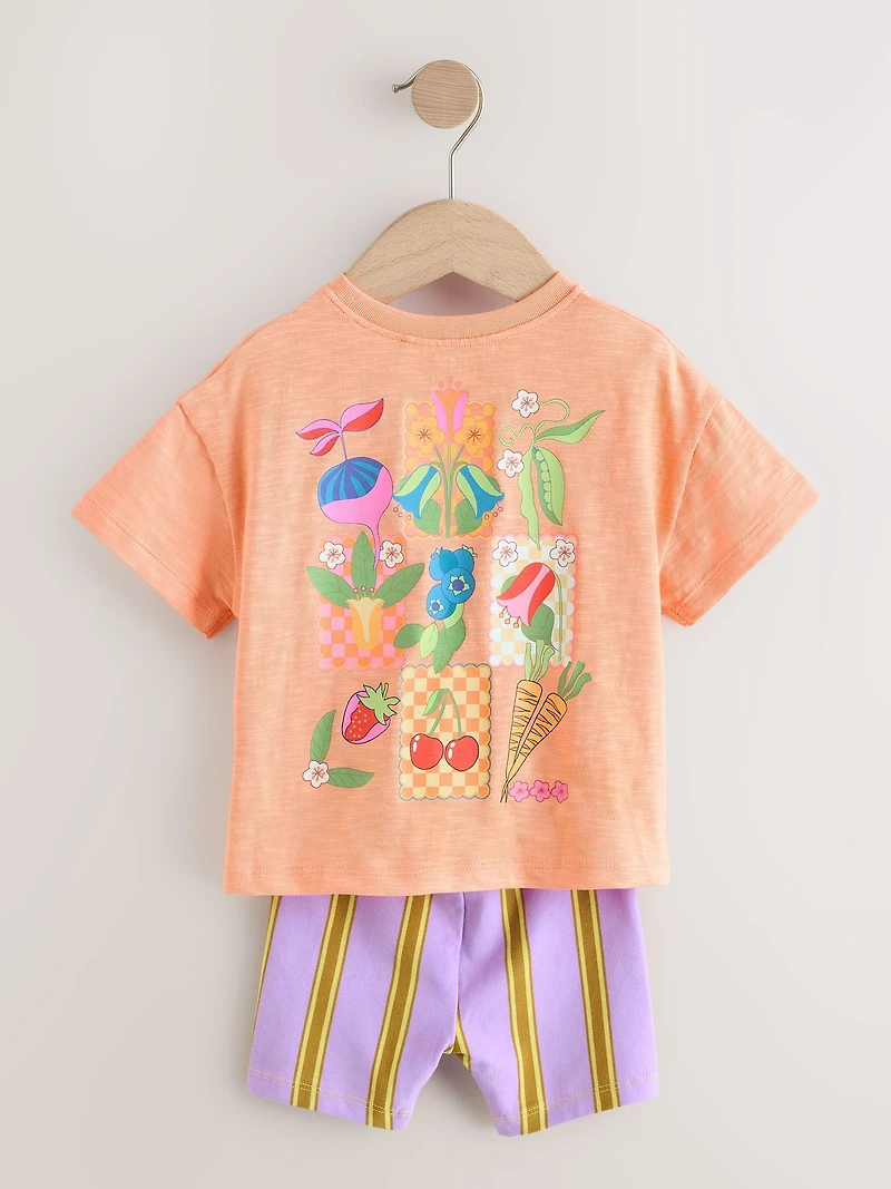 NEXT Toddler Fruit Stripe Shorts Set