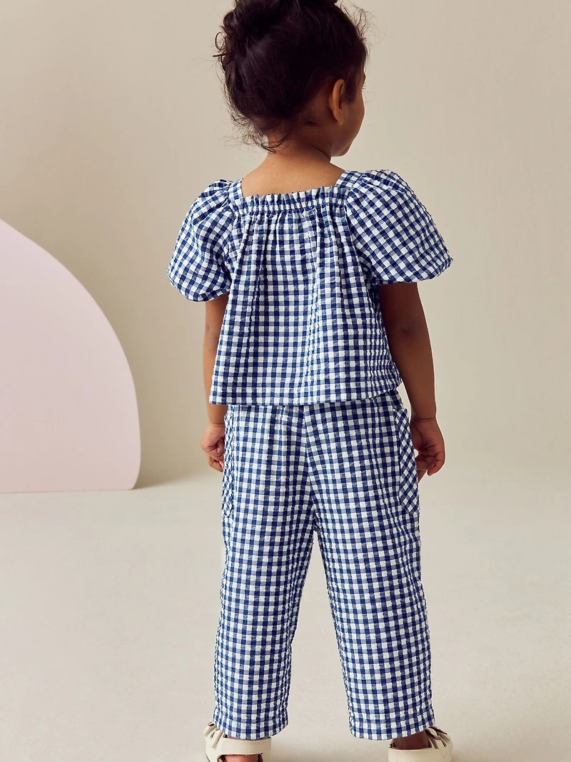 NEXT Toddler Gingham Top & Pants Set