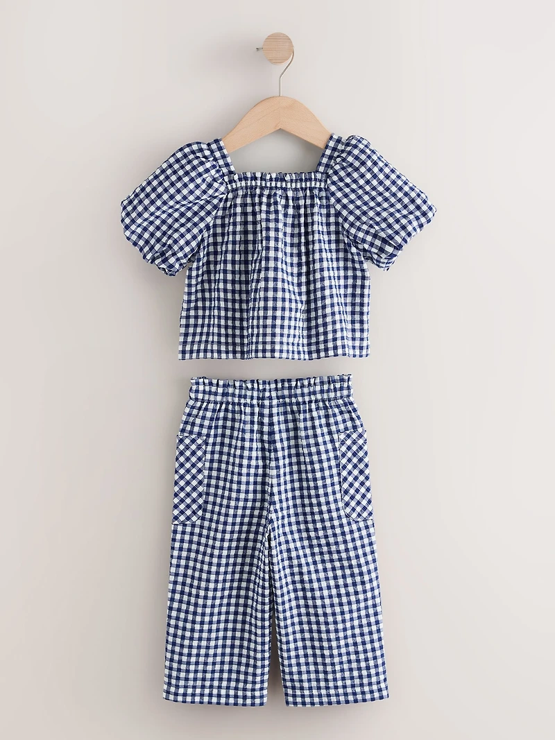 NEXT Toddler Gingham Top & Pants Set